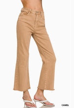 Load image into Gallery viewer, Acid Washed High Waist Frayed Hem Bootcut Pants
