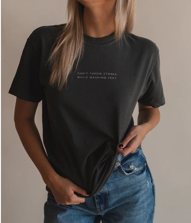 Can't Throw Stones Tee- Charcoal