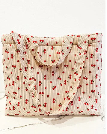 Stevie Cherry Print Tote Bag
