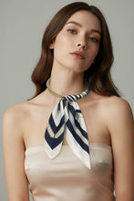 Load image into Gallery viewer, Scarf Choker - Abstract Fabric Scarf Double Bubble Chain Necklace
