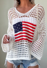 Load image into Gallery viewer, Crochet Flag Knit Hoodie
