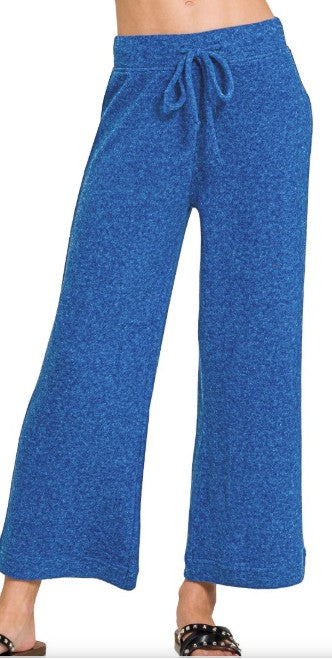 Cropped Soft Brushed Hacci Drawstring Pants