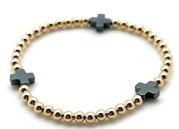 14K Gold Filled Cross Eternity Bracelet