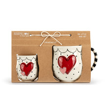 Load image into Gallery viewer, Double Heart Big Little Mug Set
