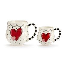 Load image into Gallery viewer, Double Heart Big Little Mug Set
