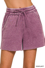 Load image into Gallery viewer, Acid Wash Fleece Drawstring Shorts With Pockets
