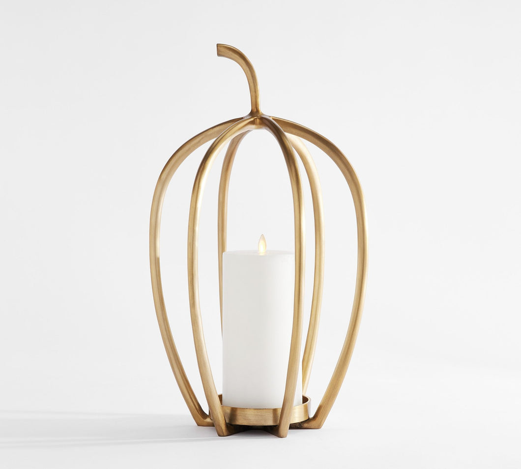 Fallon Pumpkin Brass Candle Holders