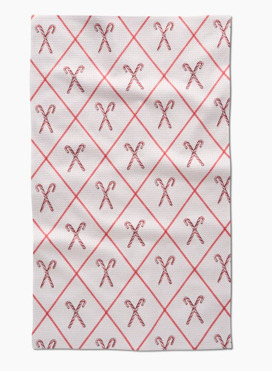 Festive Candy Canes Tea Towel