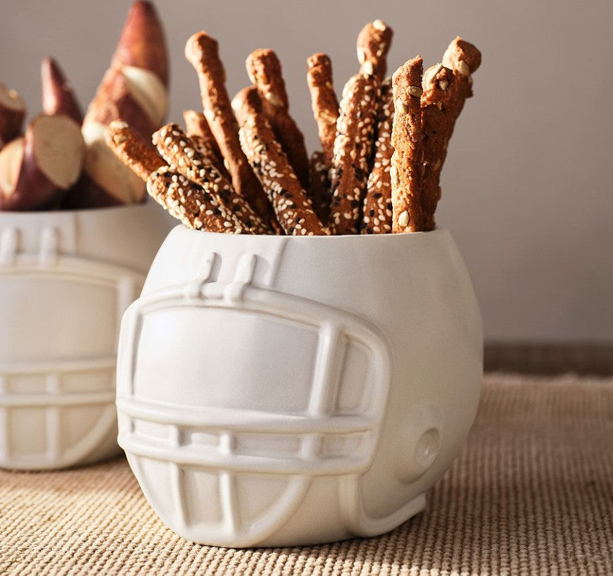 Football Helmet Stoneware Snack Bowl