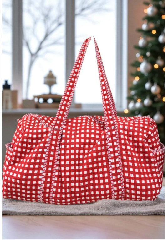 Brighton Red Gingham Duffle Bag