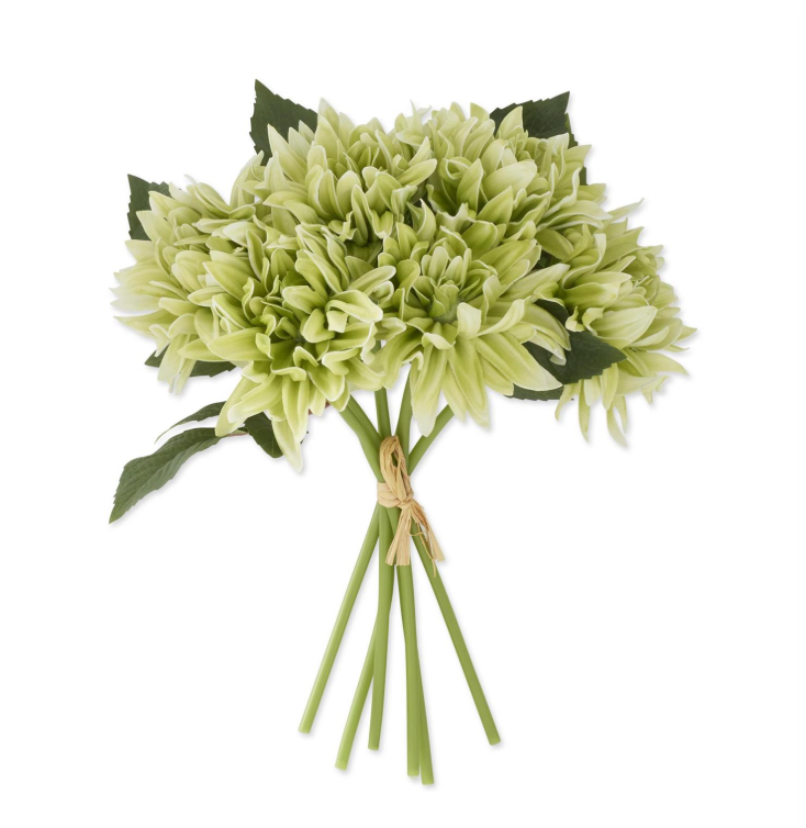 12 Inch Green Real Touch Dahlia Bundle (6 Stems)