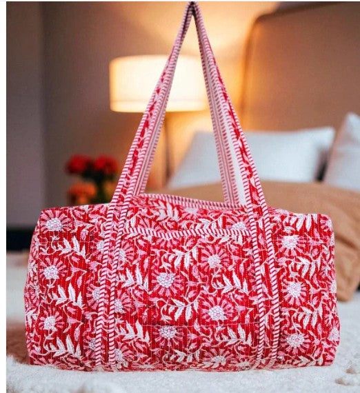 Hampton Red Floral Duffle Bag