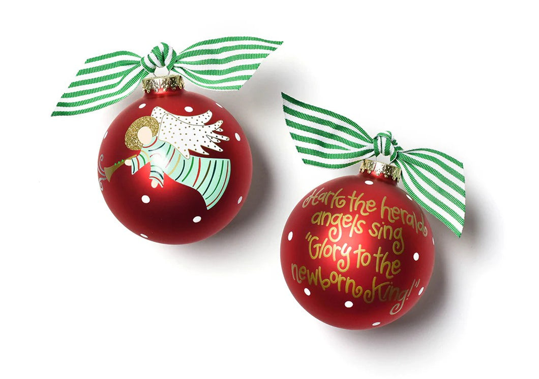 Hark The Herald Angels Sing Glass Ornament