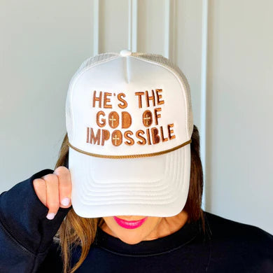 Ivory He's The God of Impossible Trucker Hat