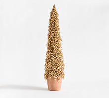 Load image into Gallery viewer, Faux Potted Berry Cluster Cone Trees, gold
