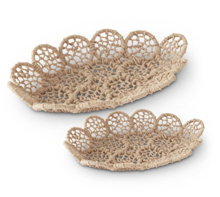 Iron Framed Jute Braided Nesting Trays