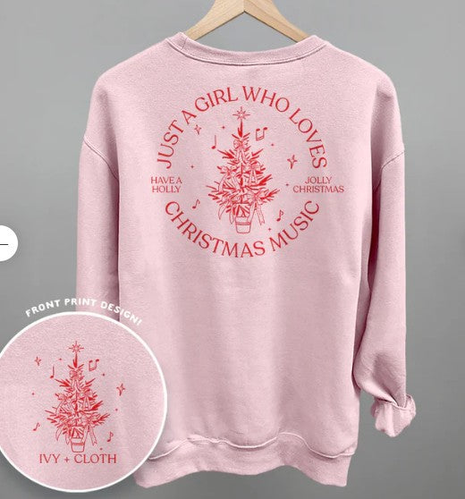 Just A Girl Who Loves Christmas Music (Back Print)