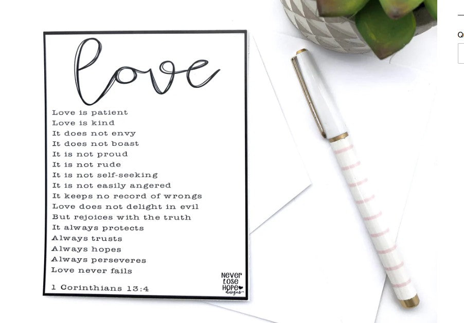 Love is Patient Love is Kind Notecard