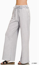 Load image into Gallery viewer, Acid Wash Fleece Palazzo Pant With Pockets
