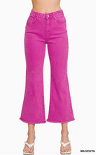 Load image into Gallery viewer, Acid Washed High Waist Frayed Hem Bootcut Pants
