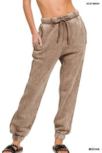 Load image into Gallery viewer, Acid Wash Fleece Sweatpants With Pockets
