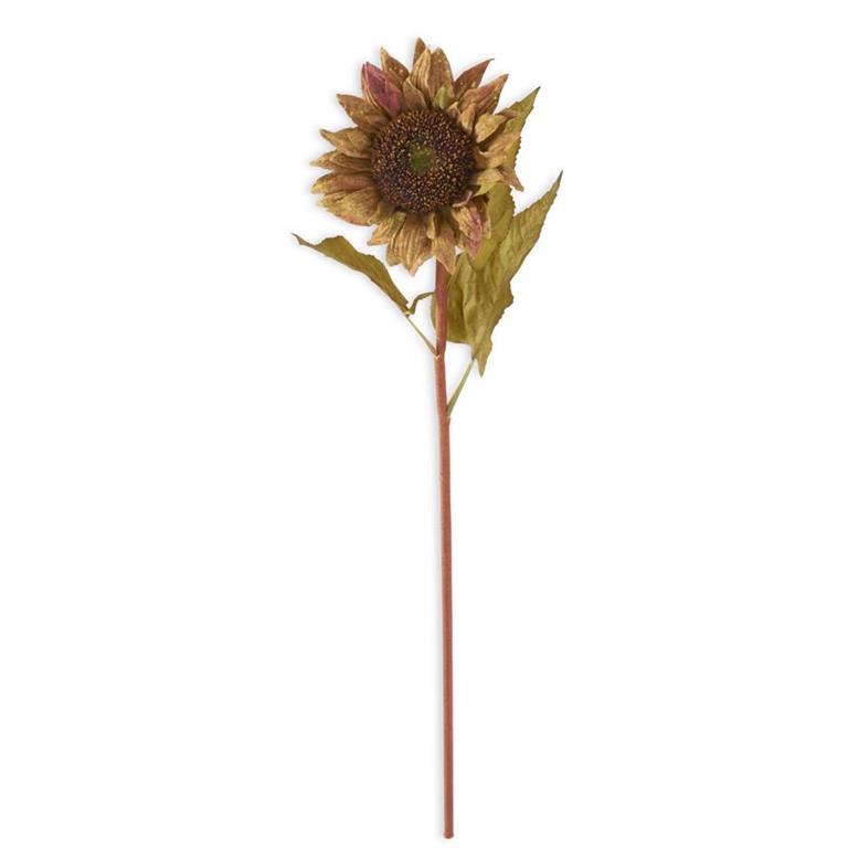 28.5 Inch Mustard & Burgundy Cork Sunflower Stem