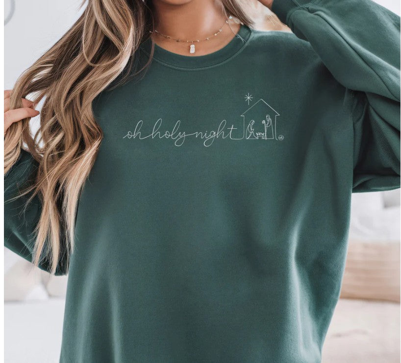 Oh Holy Night Christmas Nativity Sweatshirt
