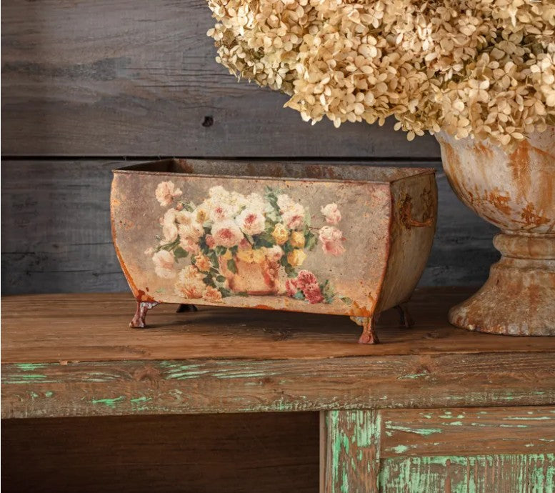 Old Rose Rectangular Tole Container