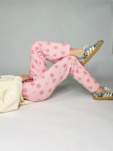 Load image into Gallery viewer, Big Polka Dot Stretchy Blush Denim
