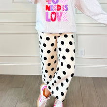 Load image into Gallery viewer, Big Polka Dot Stretchy Ivory Denim
