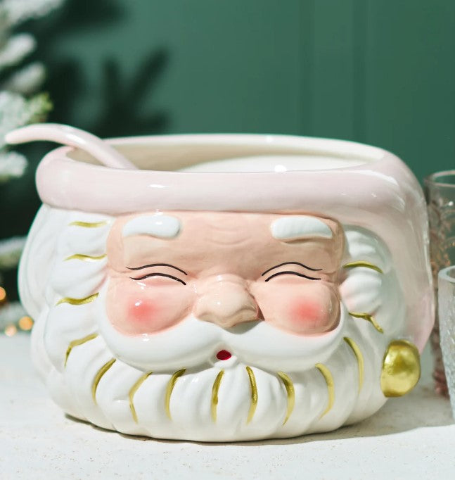 Pink Santa Punch Bowl