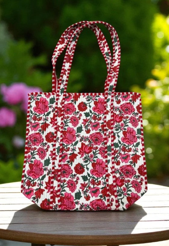 Poppy Lane Pink Floral Tote Bag
