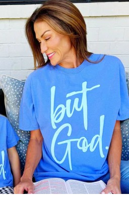 Puff But God Flo Blue Tee