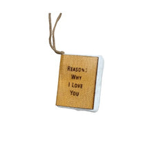Load image into Gallery viewer, Little Book Ornament with Cotton Hanger
