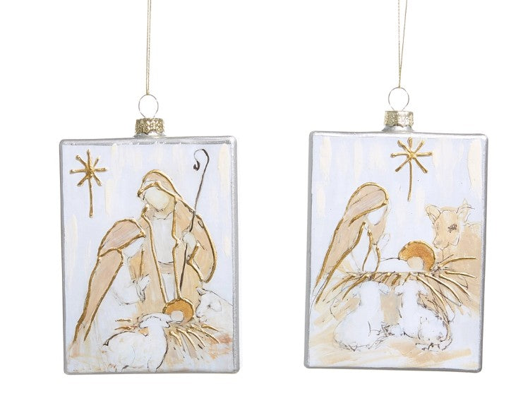 Rectangle Nativity Ornament