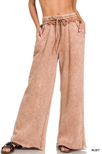 Load image into Gallery viewer, Acid Wash Fleece Palazzo Sweatpants With Pockets
