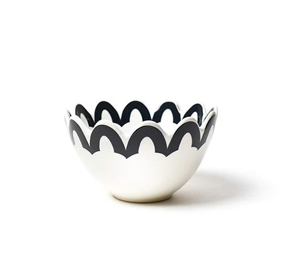 Black Arabesque Trim Scallop Small Bowl