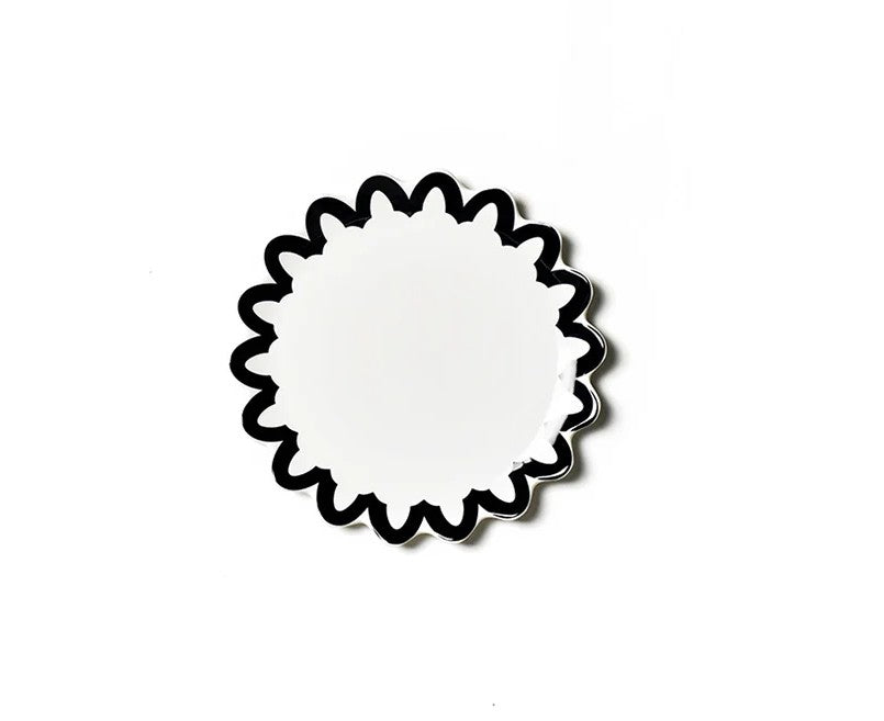 Black Arabesque Trim Scallop Salad Plate