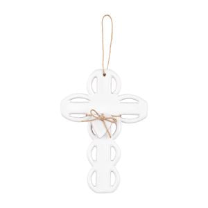 Medium Scalloped Ceramic Cross