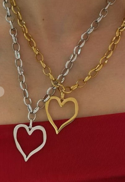 18k Stainless Steel Tarnish Free Heart Necklace