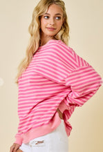 Load image into Gallery viewer, Oversized Stripe Knit Top With Contrasting Rib

