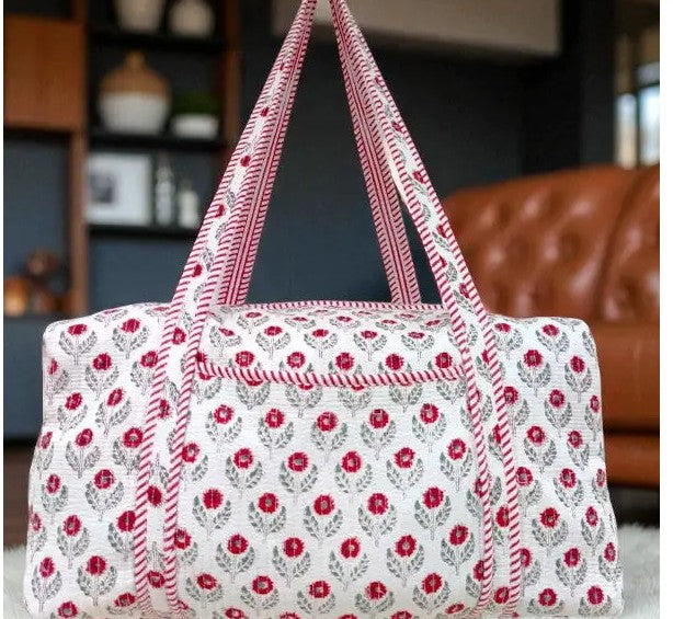 Sullivan Red and White Duffle