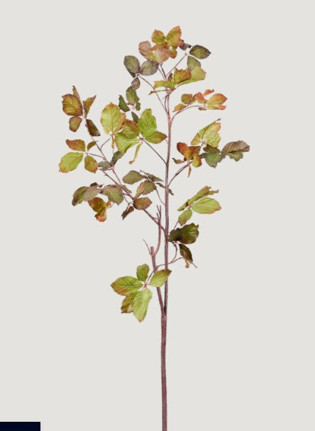 Tall Burgundy Green Faux Chestnut Leaf Branch - 47