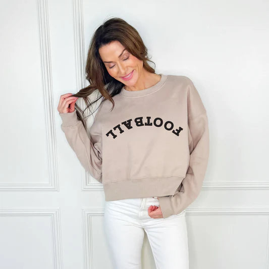 Upside-down Football Puff Crop Sweatshirt