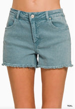 Load image into Gallery viewer, Acid Washed Frayed Cutoff Hem Shorts

