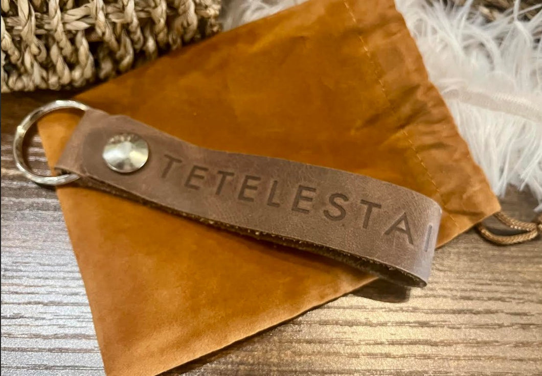 Tetelestai Leather Keychain