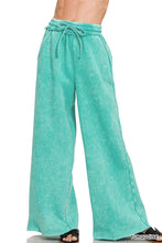 Load image into Gallery viewer, Acid Wash Fleece Palazzo Pant With Pockets
