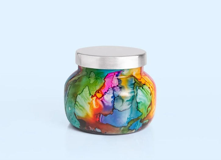 Volcano Rainbow Watercolor Petite Candle, 8 oz