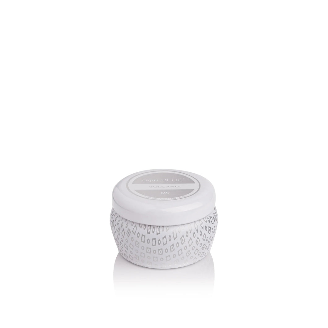 Volcano Signature White Mini Tin Candle, 3oz