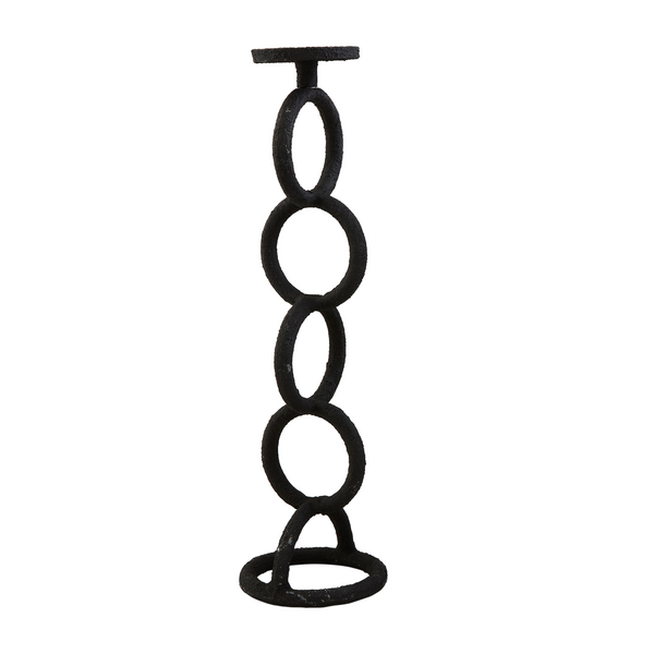 Black Long Chain Link Candlestick